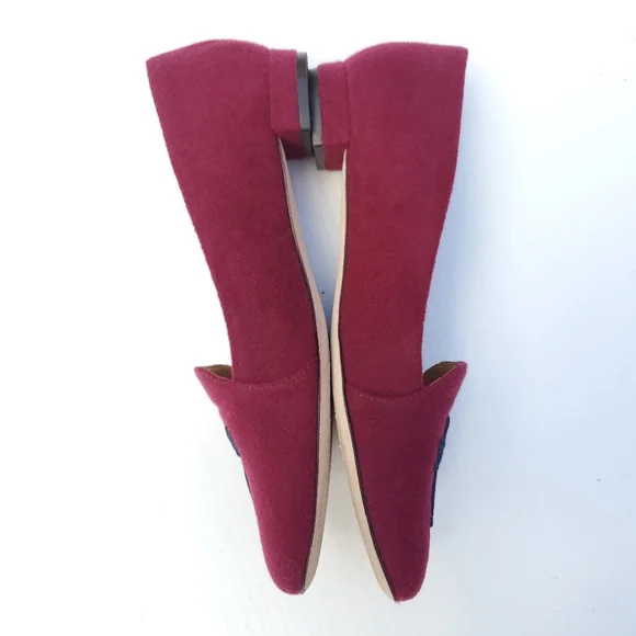 Tory Burch Maroon Navy Antonio Loafers - Picture 3 of 6